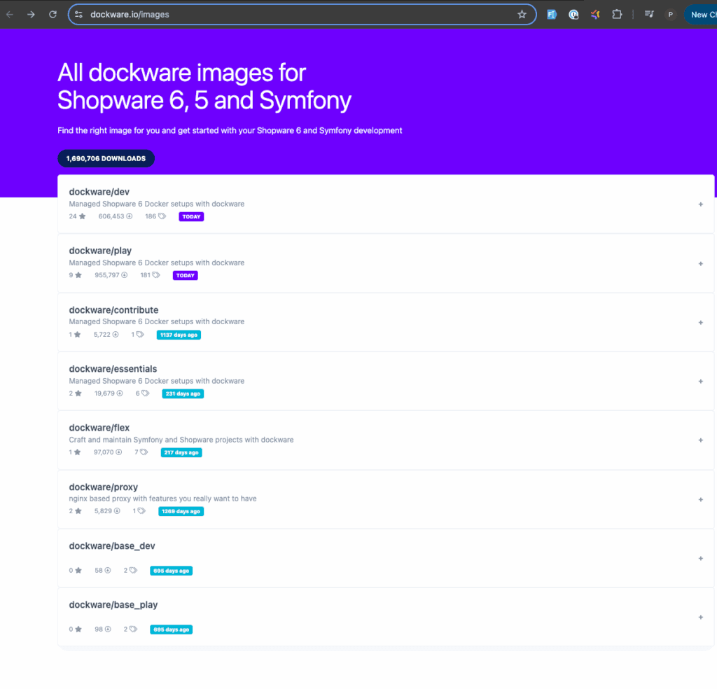 Dockware images
